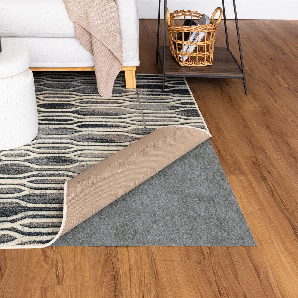 Mohawk Home 2 x 8 1/8 Low Profile Non Slip Rug Pad Felt + Rubber Gripper, Great For High Traffic Areas -Safe For All Floors, Grey
