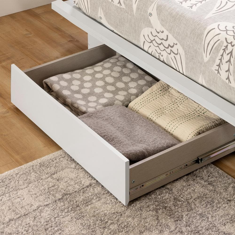 South Shore Full/Queen Holland Platform Bed with Drawer, Pure White