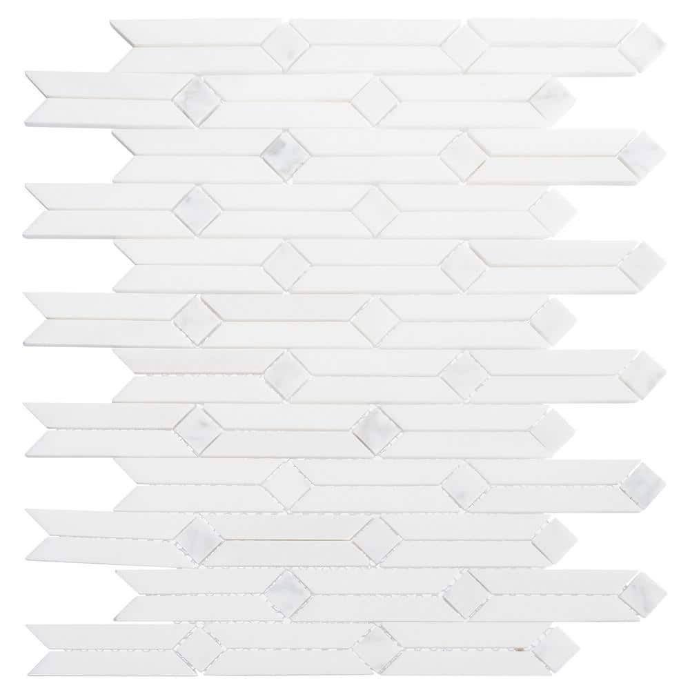 SAMPLE-Wonder Flash White Novelty Marble Look Natural Stone Mosaic Wall and Floor Tile