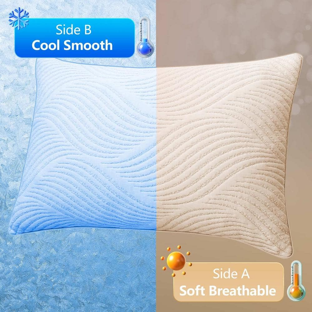 King Size Cooling Memory Foam Firm Sleeping Pillows Set