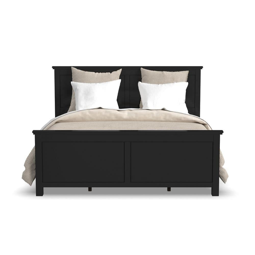 Oak Park Classic Black King Bed with Mahogany Wood Frame