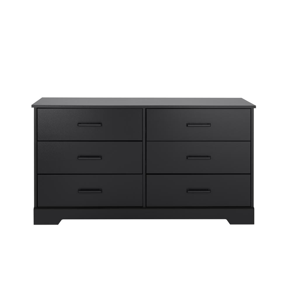 Prepac Rustic Ridge Farmhouse Black 6-Drawer Bedroom Dresser, 18.25" D x 53.25" W x 28.5" H