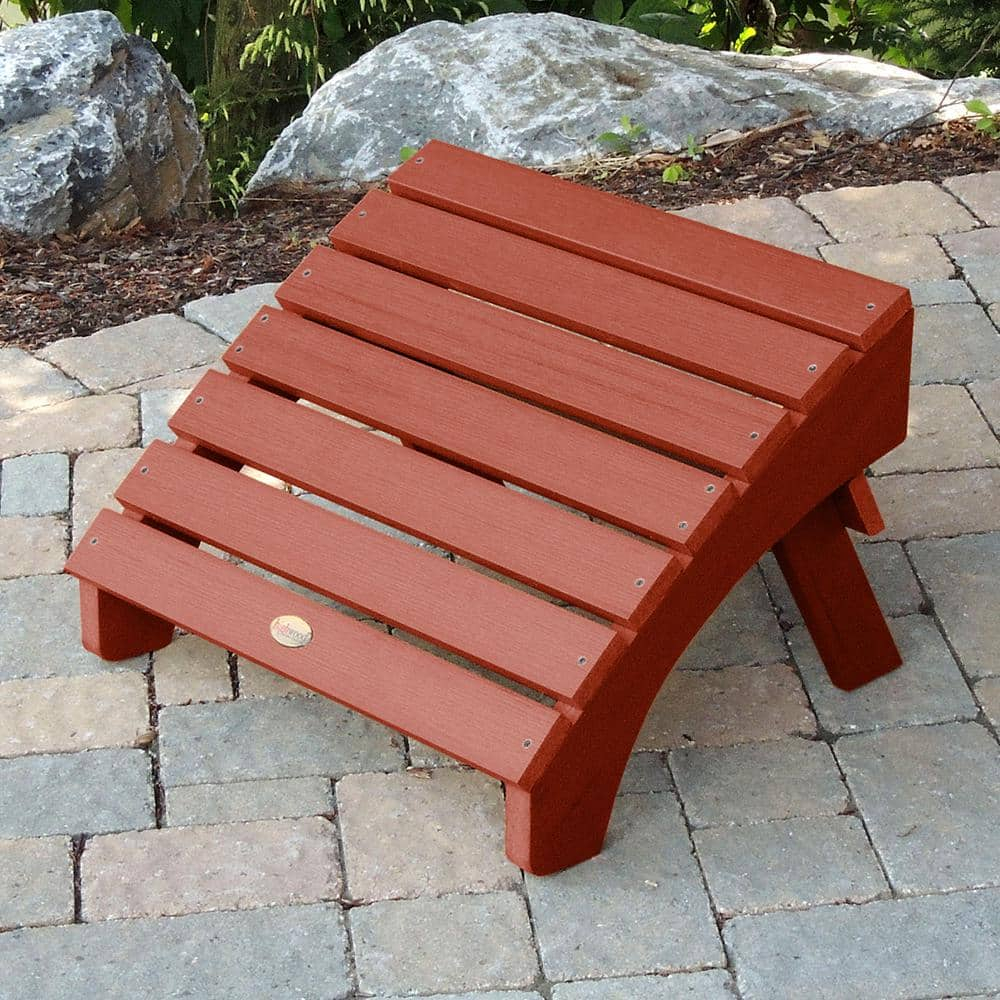 Highwood AD-OTL1-RED Adirondack Folding Ottoman, Rustic Red
