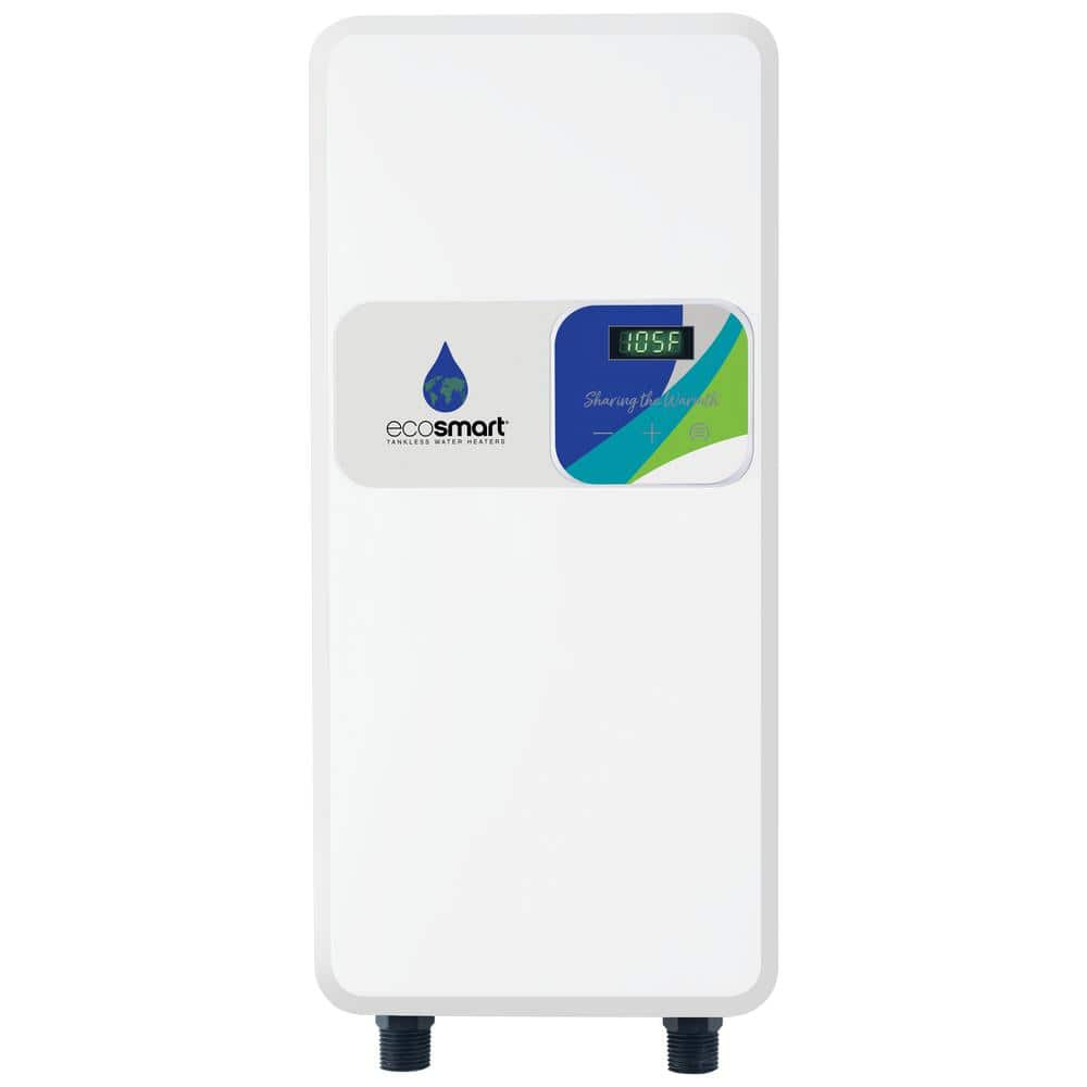 EcoSmart ECOS 12, Tankless Electric Water Heater, 12 kW, 240 Volt, Up to 2.9 GPM, 50 AMPS, Saves Space, Endless Hot Water, Digital Display, Warranty