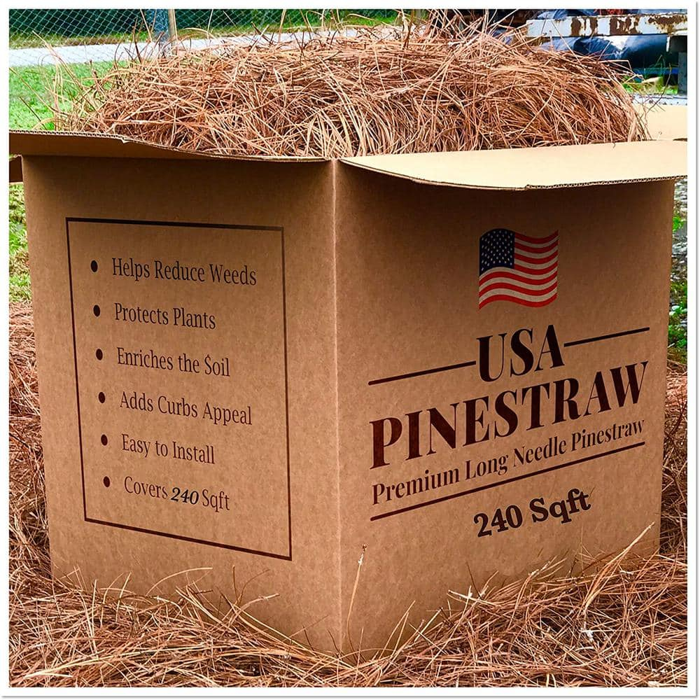 USA Pine Straw - Pine Needle Mulch - Covers 240 Sqft