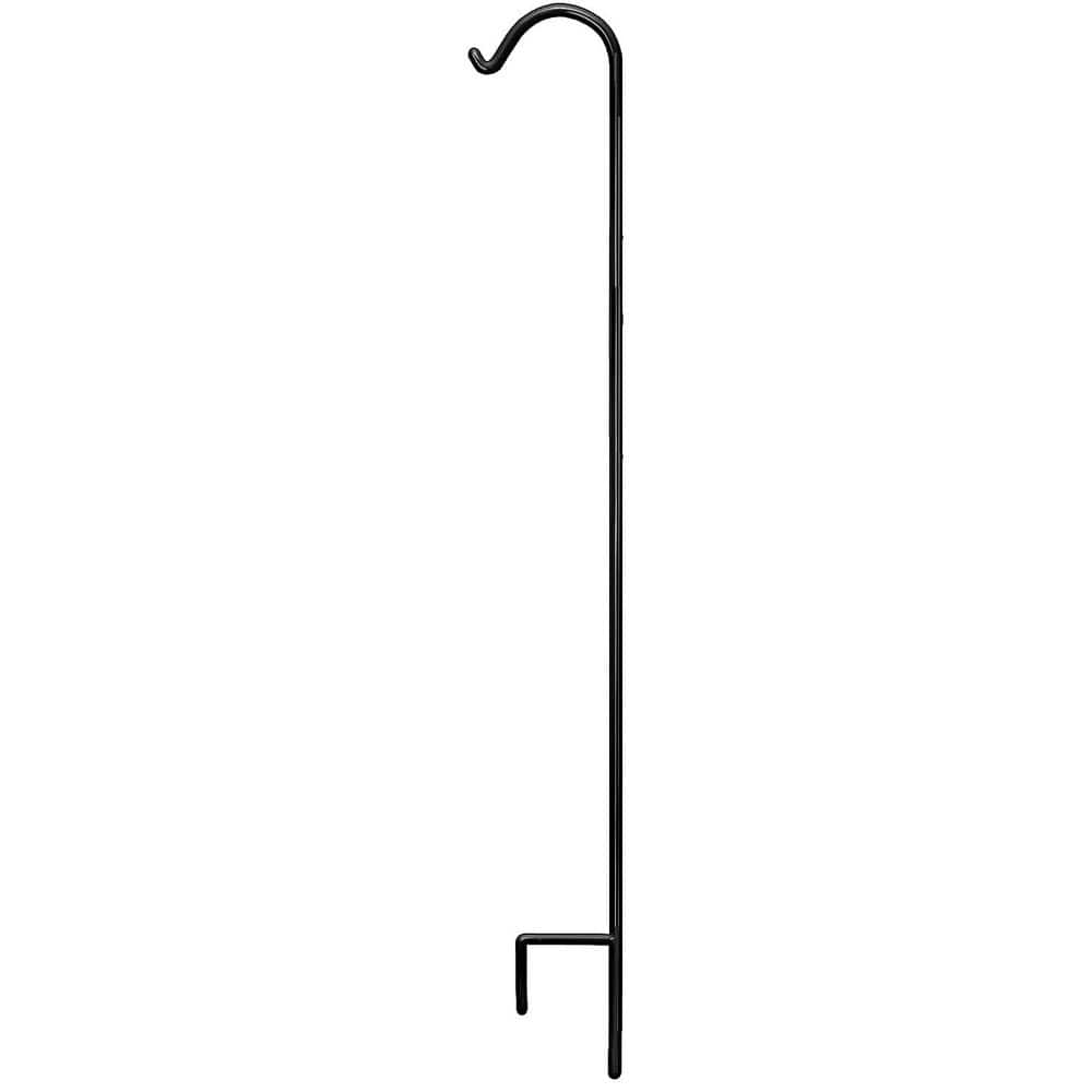 Ashman Online, Black Color, Shepherd Hook 92 inch in Height, 1/2-inch Thick, Solid Metal Single Piece Hook, Super Strong, Rust Resistant, Hanging Plant Baskets, Wind Chimes, Heavy Bird Feeders