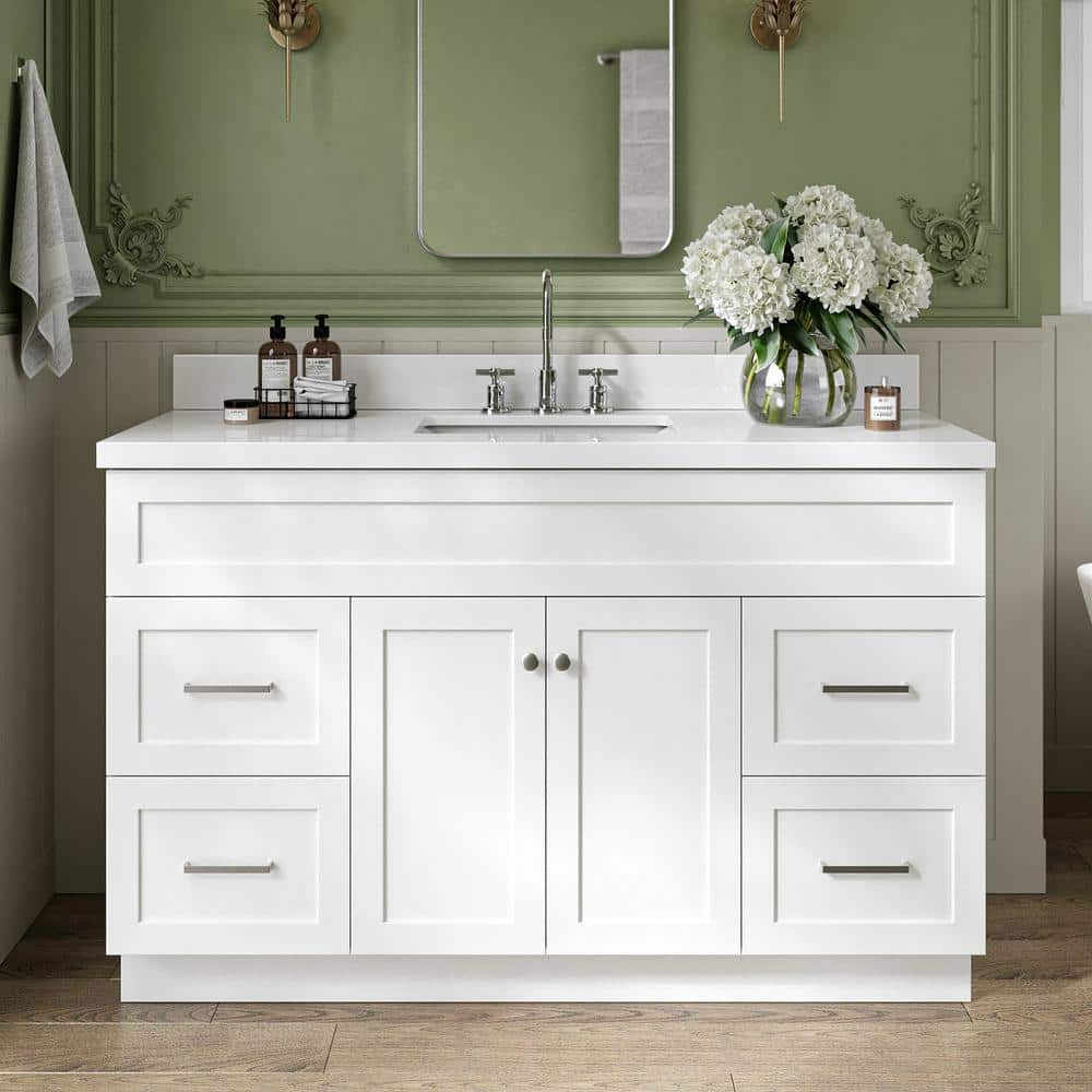 Ariel F055s-Wq-Vo Hamlet 55" Freestanding Single Basin Vanity Set - White