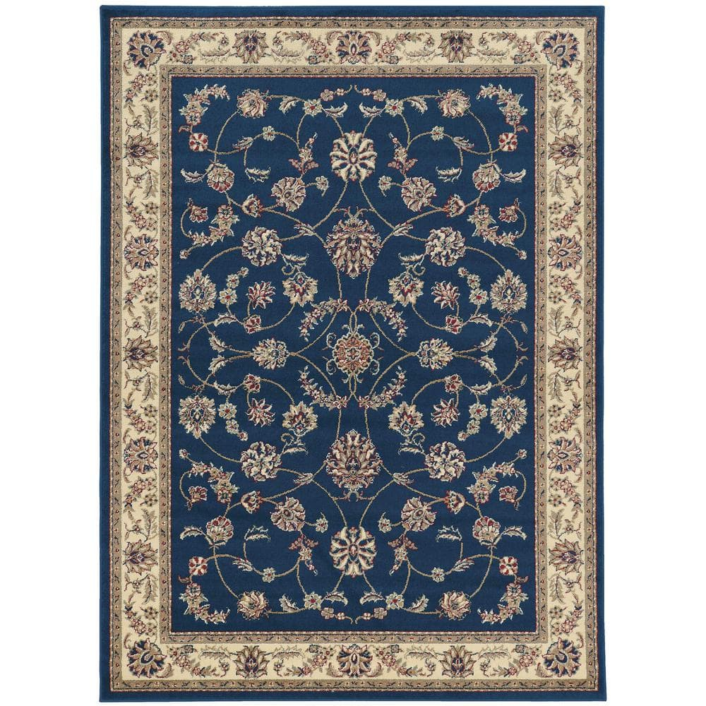 Radici Usa Como Area Rug 1596 Navy Blue Italian Bordered 7' 9" x 11' Rectangle
