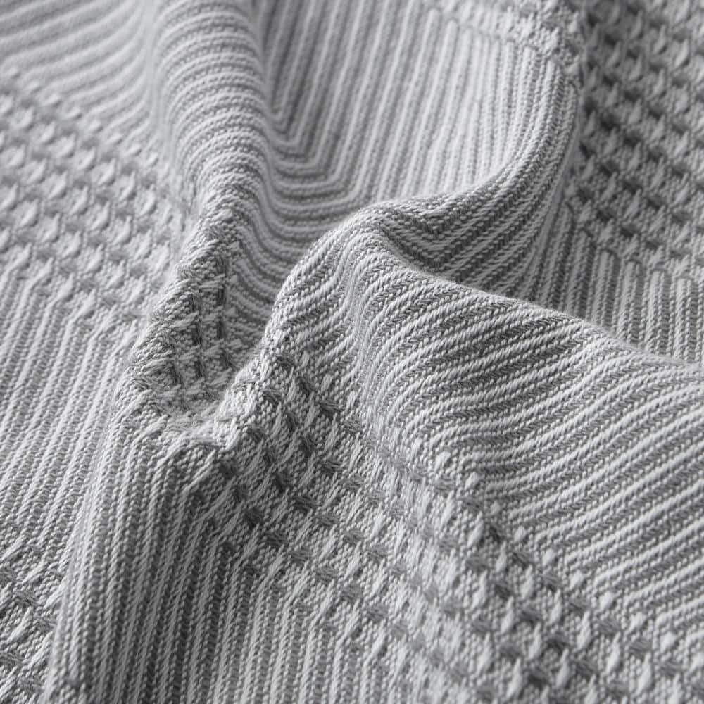Grey Chevron King Cotton Machine Washable Blanket