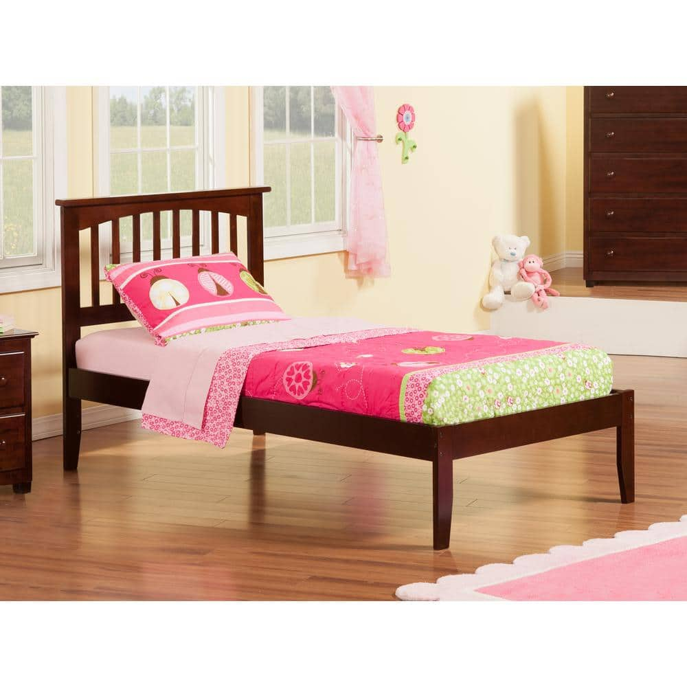 Mission Platform Bed with Open Foot Board in, in Multiple Colors and Sizes