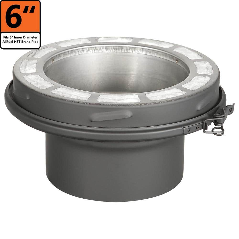 6 in. x 3 in. Stove Pipe Adaptor Single to Double Wall Chimney Pipe