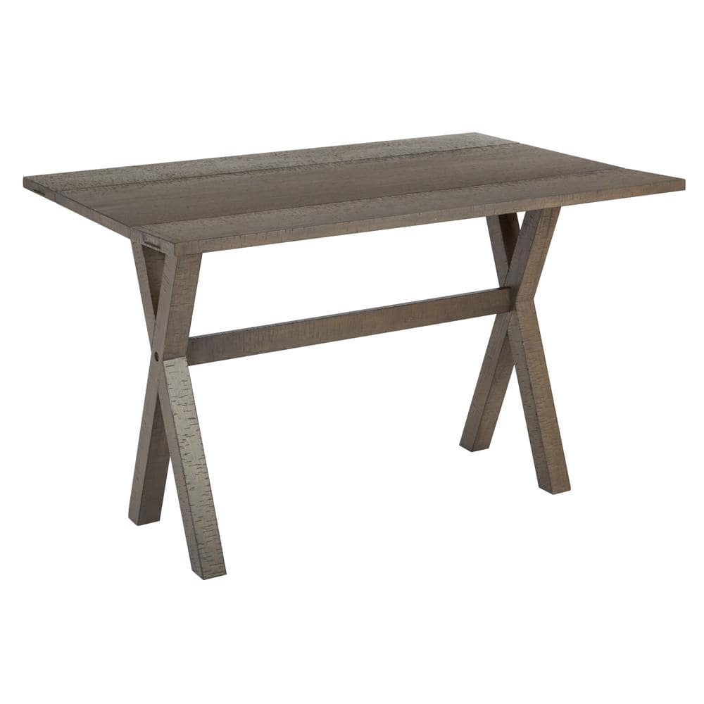 OSP Home Furnishings McKayla Flip Top Table in Distressed Washed Grey Finish