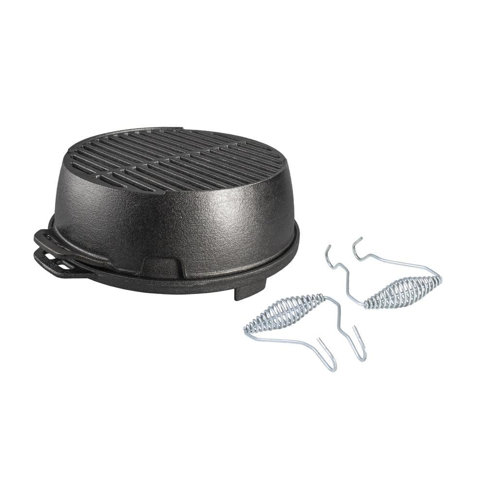 Lodge Cast Iron 12" Charcoal Camping Round Kickoff Grill