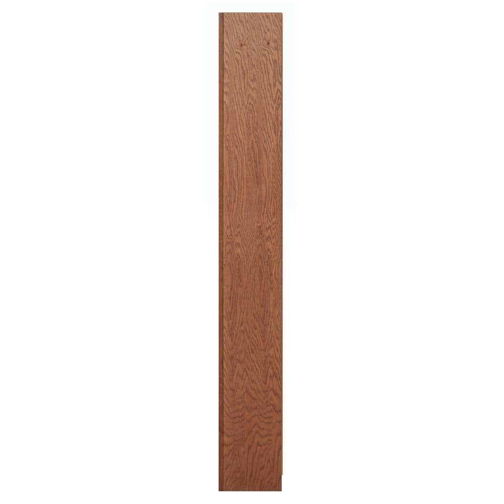 Traditional 84" Tall 12-Shelf Double Wide Wood Bookcase in Dry Oak