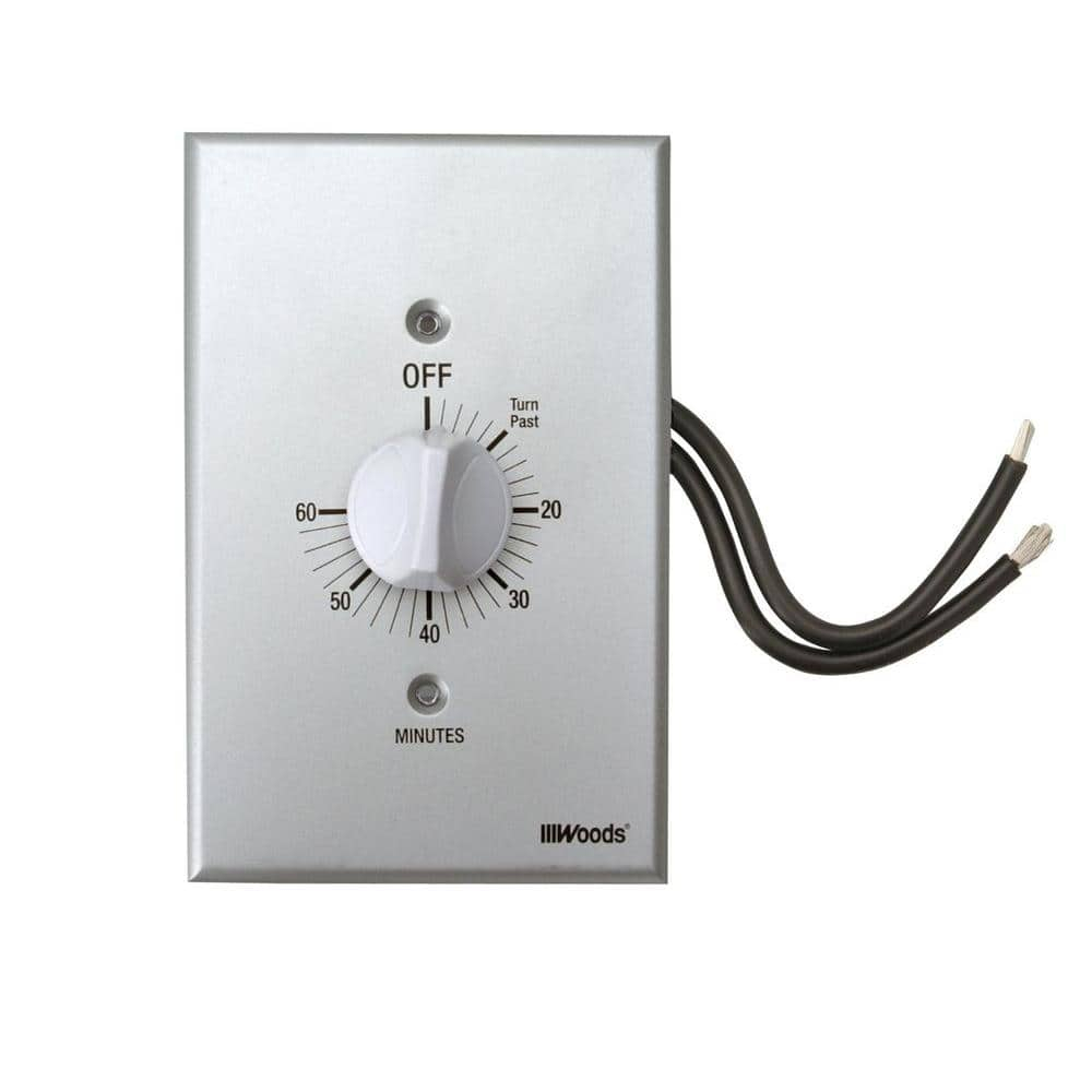 Woods 59719WD 60-Minute Spring Wound Timer with Gray Wall Plate