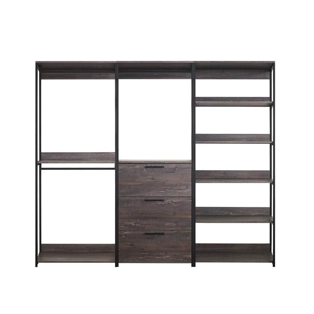 Klair Living Monica Wood Walk-in Closet System in Rustic Gray