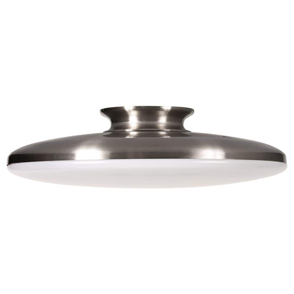 AFX  Skye LED Flush Mount with White Acrylic 25 Satin Nickel Medium 15 inch Satin Nickel