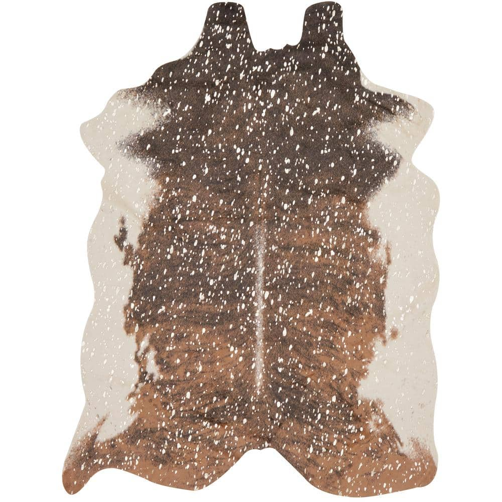 Loloi II Bryce Faux Cowhide Walnut / Champagne Area Rug
