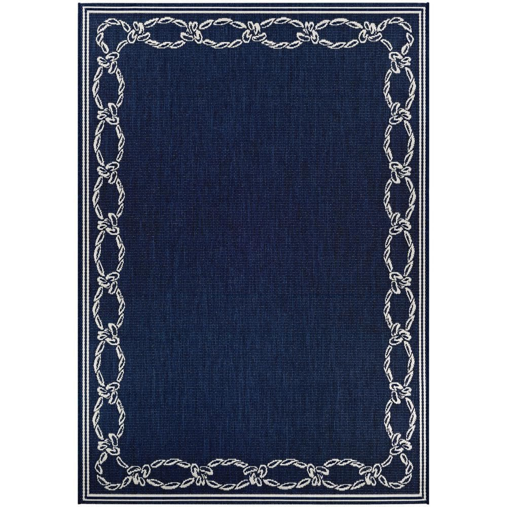Couristan Recife Rope Knot Area Rug, 5'10" x 9'2", Ivory-Indigo
