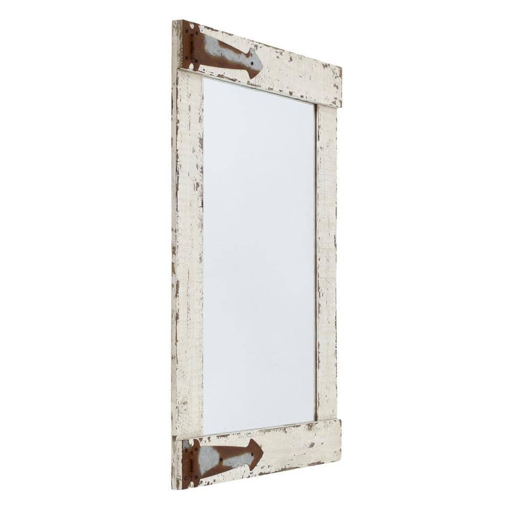 Serenad Farmhouse Wall Mirror White 30" x 22" by Aspire