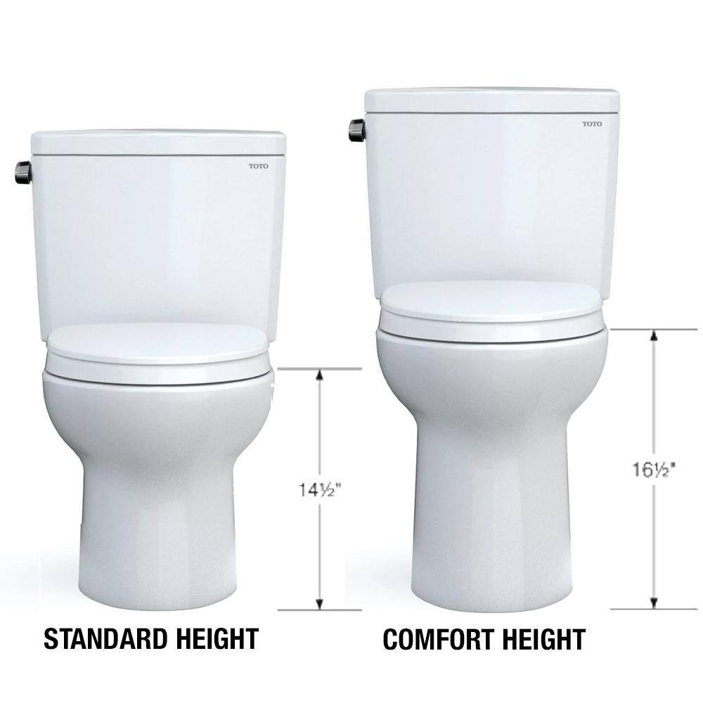 TOTO® Drake® WASHLET®+ Two-Piece Elongated 1.28 GPF Universal Height TORNADO FLUSH® Toilet with C5 Bidet Seat, Cotton White - MW7763084CEFG#01