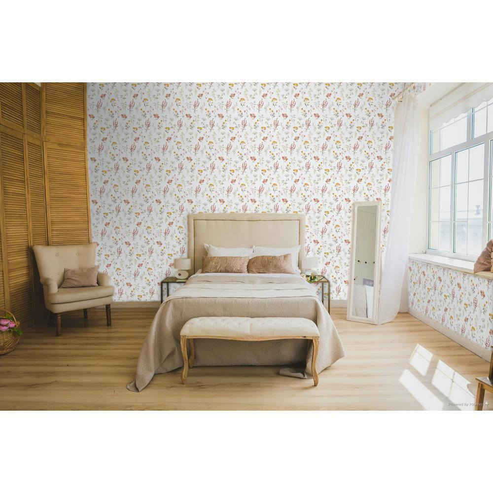 Spring Blossom Botanical Floral Mix 33' L x 21" W Wallpaper Roll