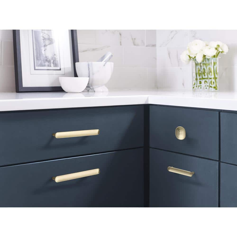 Concentric 3-3/4 in. (96mm) Modern Golden Champagne Bar Cabinet Pull