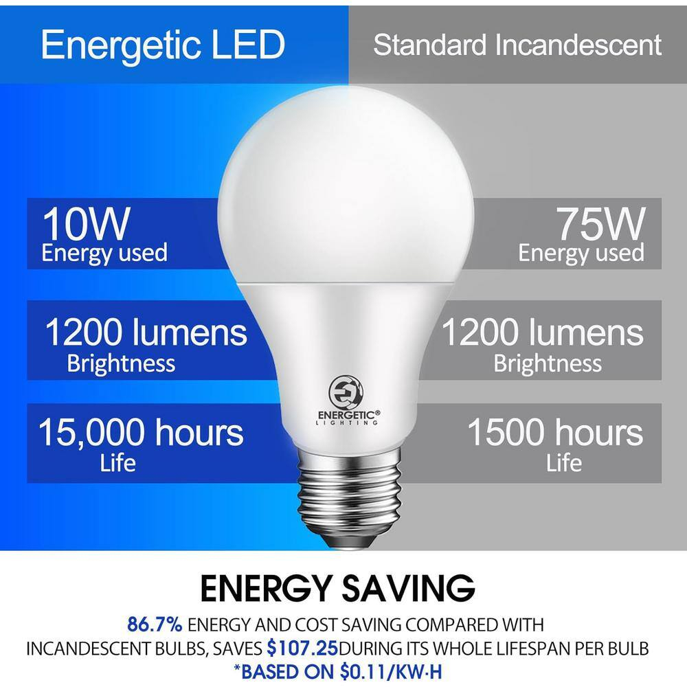 White Frosted Plastic A-Style LED Light Bulbs (12-Pack)