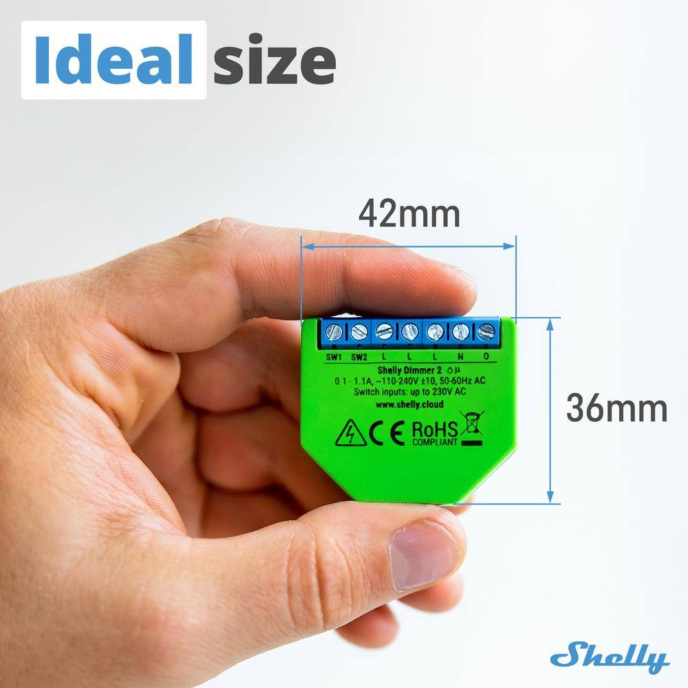 Shelly Dimmer 2 WiFi Smart Dimmer Switch with Power Monitoring