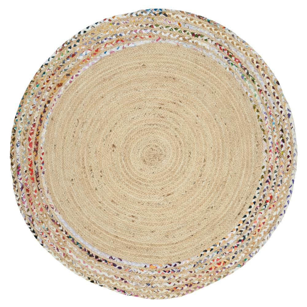 Cape Cod CAP207 Hand Woven Area Rug - Ivory/Light Beige - 4' Round - Safavieh.