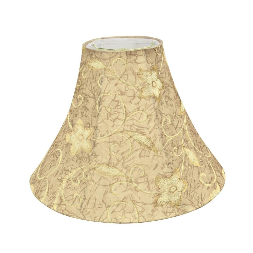 Aspen Creative 30084 Transitional Bell Shape Spider Construction Lamp Shade in Brown, 16" wide (6" x 16" x 12")