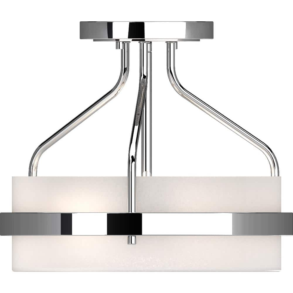 Volume Lighting 4743 Emery 2 Light 13" Wide Semi-Flush Ceiling Fixture - Chrome