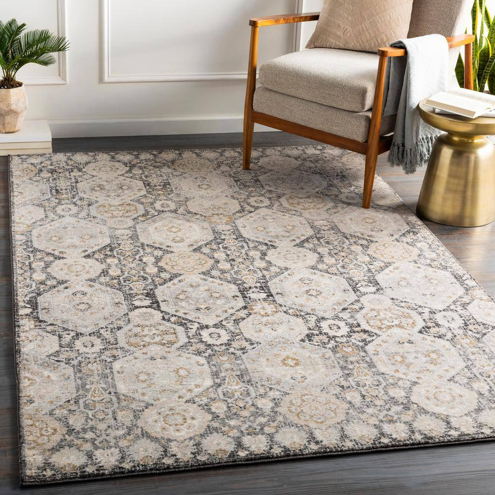 Mark&Day Area Rugs, 4x6 Geelbroek Traditional Black Area Rug (4'3" x 5'7")