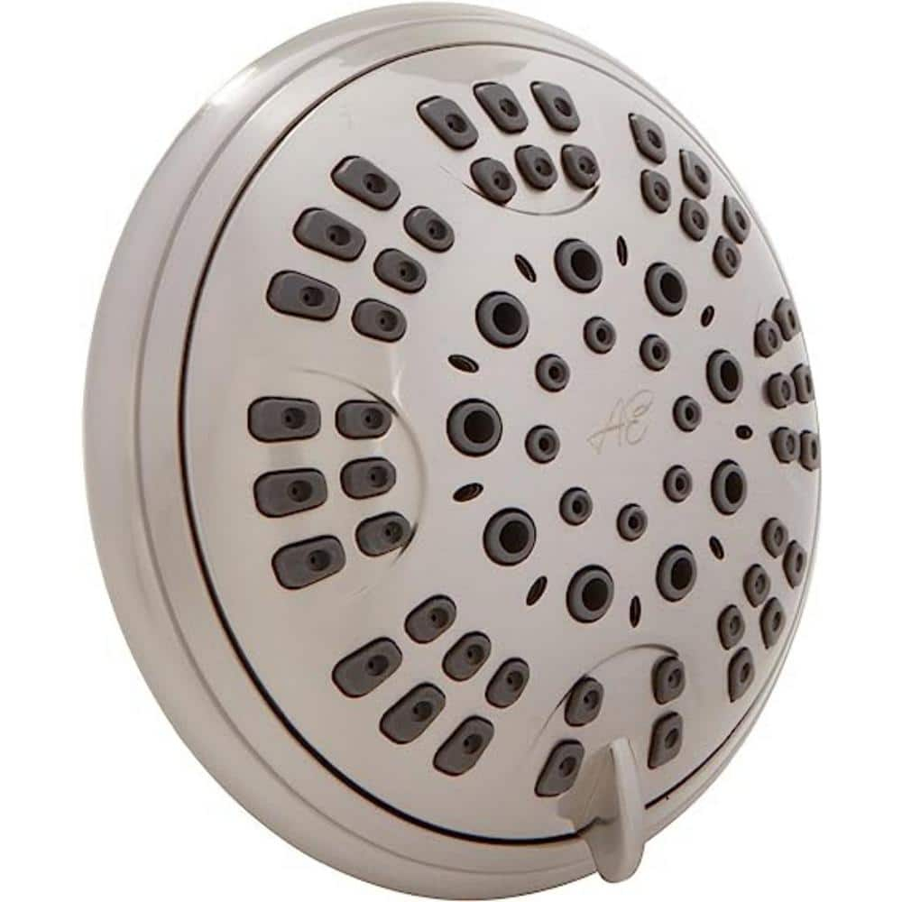 Aqua Elegante Brushed Nickel 1.8 GPM Luxury Shower Head, 6 Settings, BPA Free, Self-Cleaning Nozzles, Durable Brass Fittings