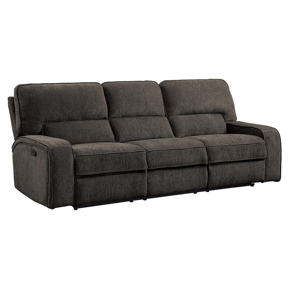 Lexicon Borneo Traditional Chenille Double Reclining Sofa in Chocolate