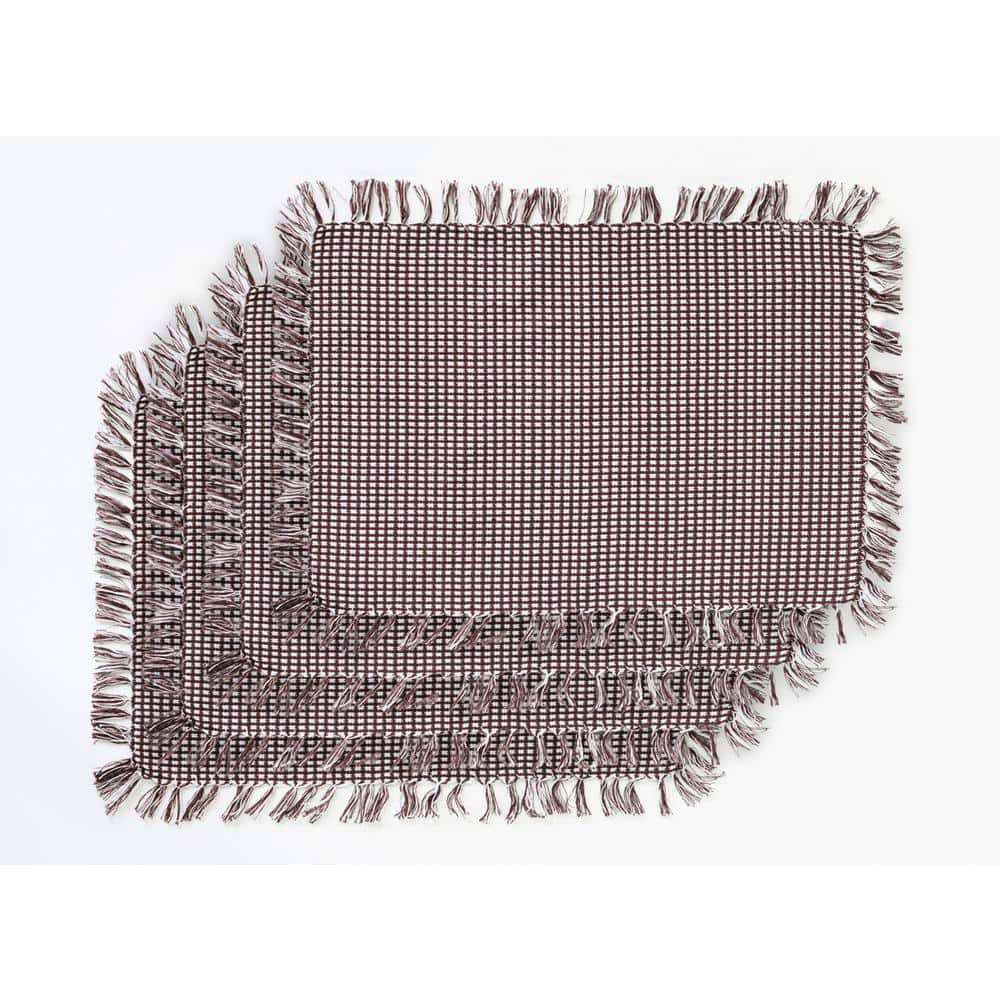 Lintex Linens Homespun Check Chocolate 100% Cotton Placemat (Set of 4)