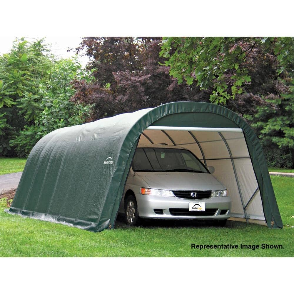 Shelterlogic  Outdoor Round Garage Boat/ Car Green 12 x 8 x 24-foot Storage Shed