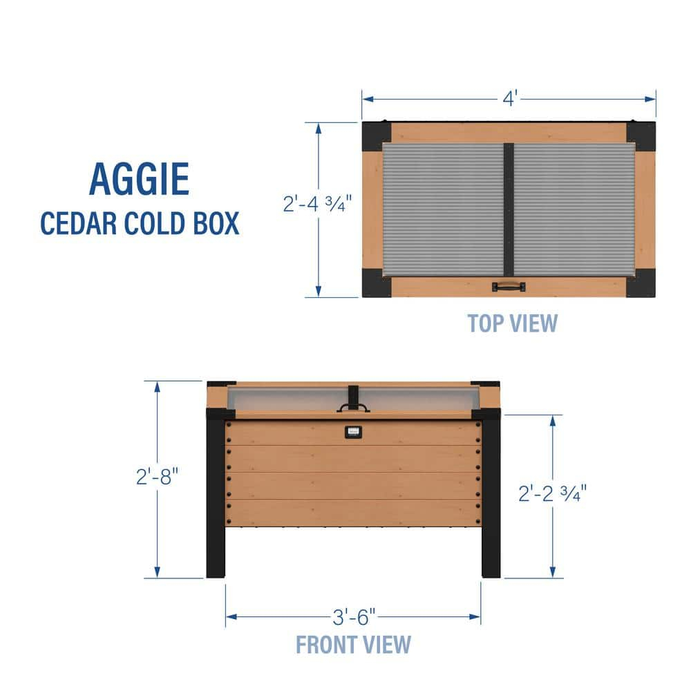 Backyard Discovery Aggie 4x2' Cedar Wood Cold Frame Mini Greenhouse, Polycarbonate Lid