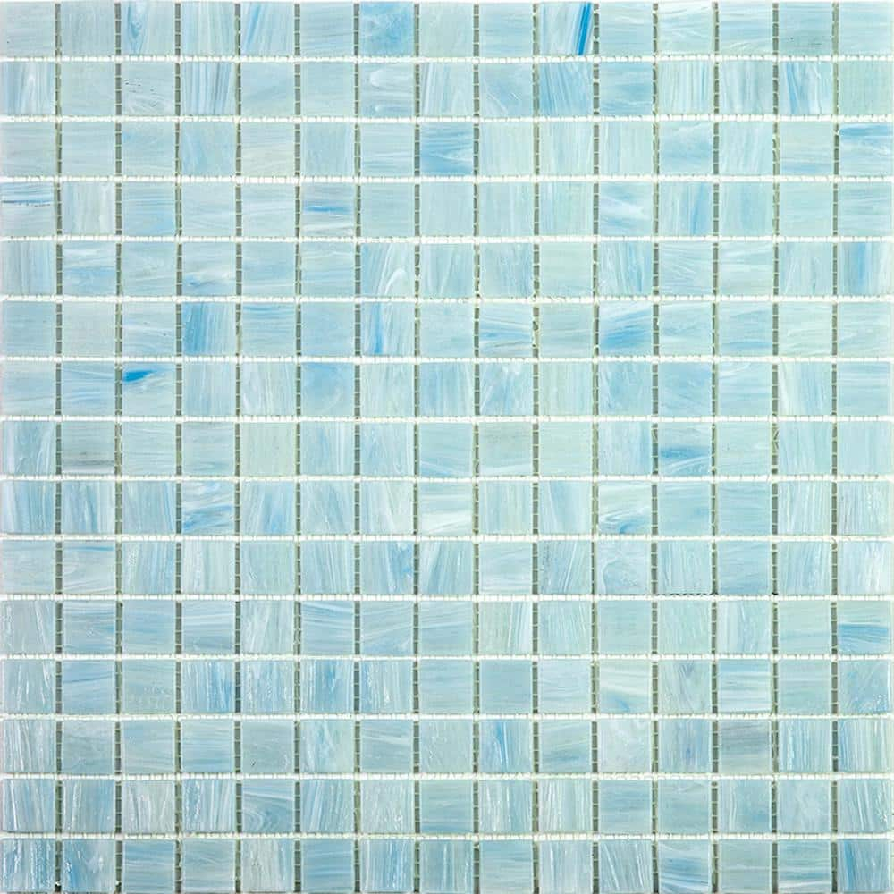 Apollo Tile Celestial 12 in. x 12 in. Glossy Yale Blue Glass Mosaic Wall and Floor Tile (10 sq. ft./case) (10-pack)