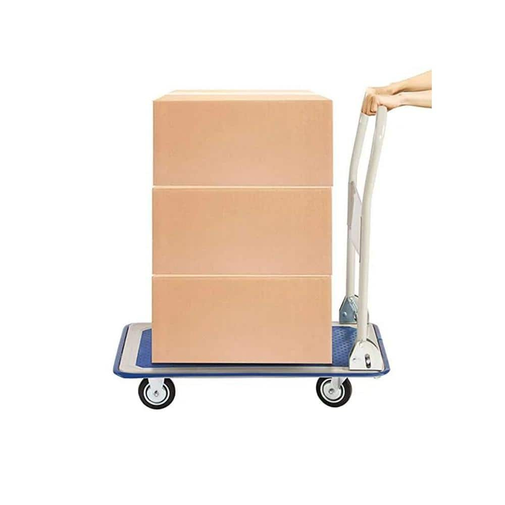 Platform Truck Hand Flatbed Cart Dolly Folding Moving Push Heavy Duty Rolling Cart with 4 Wheels, 330 lbs Weight Capacity
