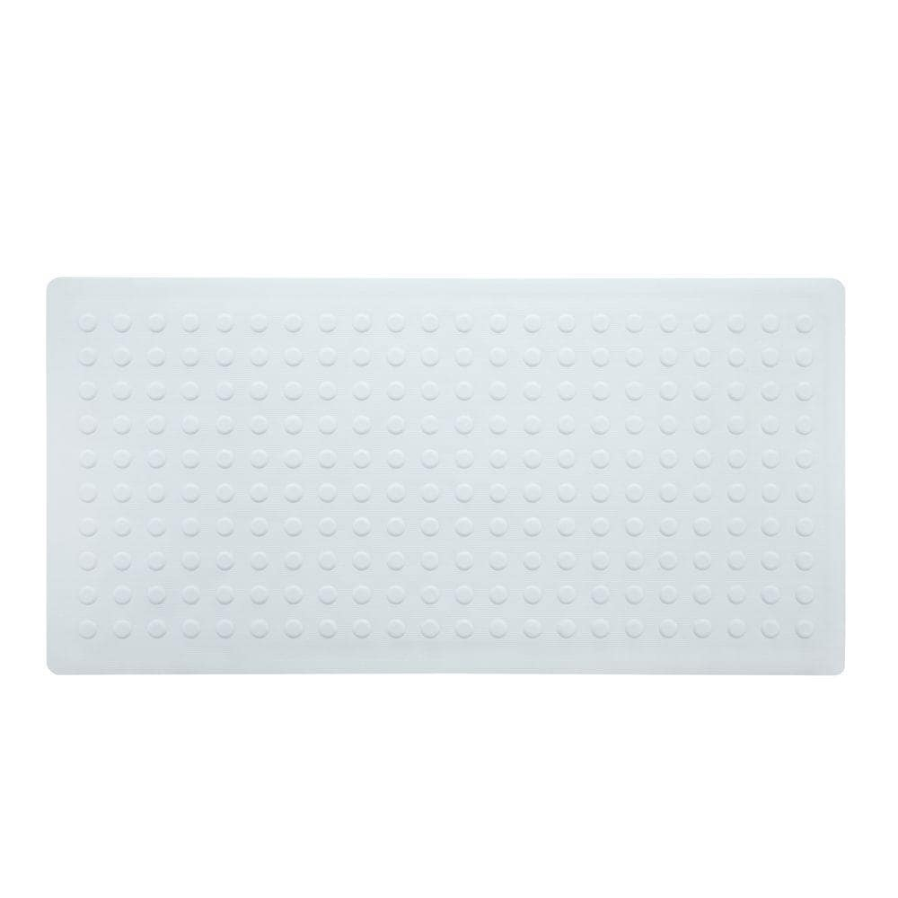 SlipX Solutions Extra Long Rubber Bath Safety Mat, 18"x36" (White)