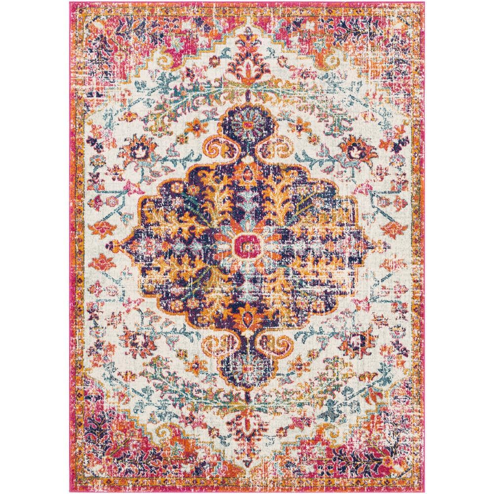 Livabliss Harput Vintage Medallion Area Rug,2' x 2'11",Garnet