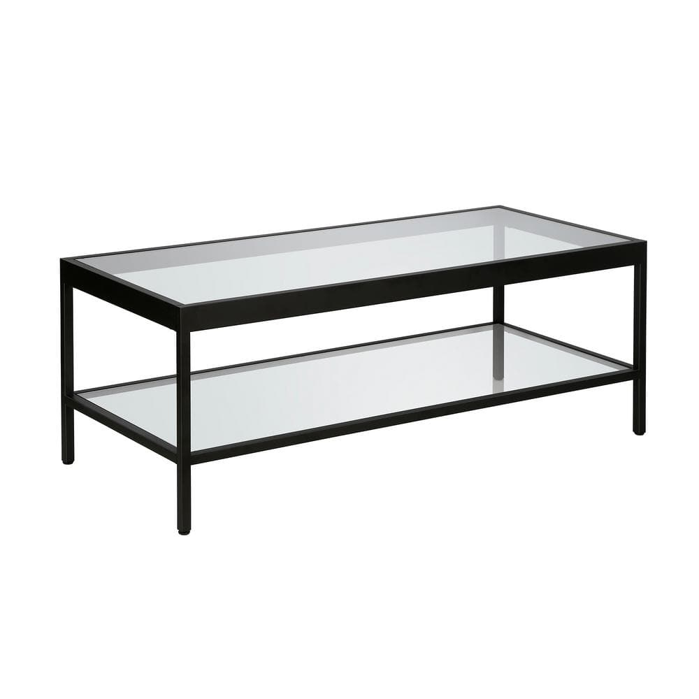 Evelyn&Zoe Alexis 45" Wide Rectangular Coffee Table, Blackened Bronze