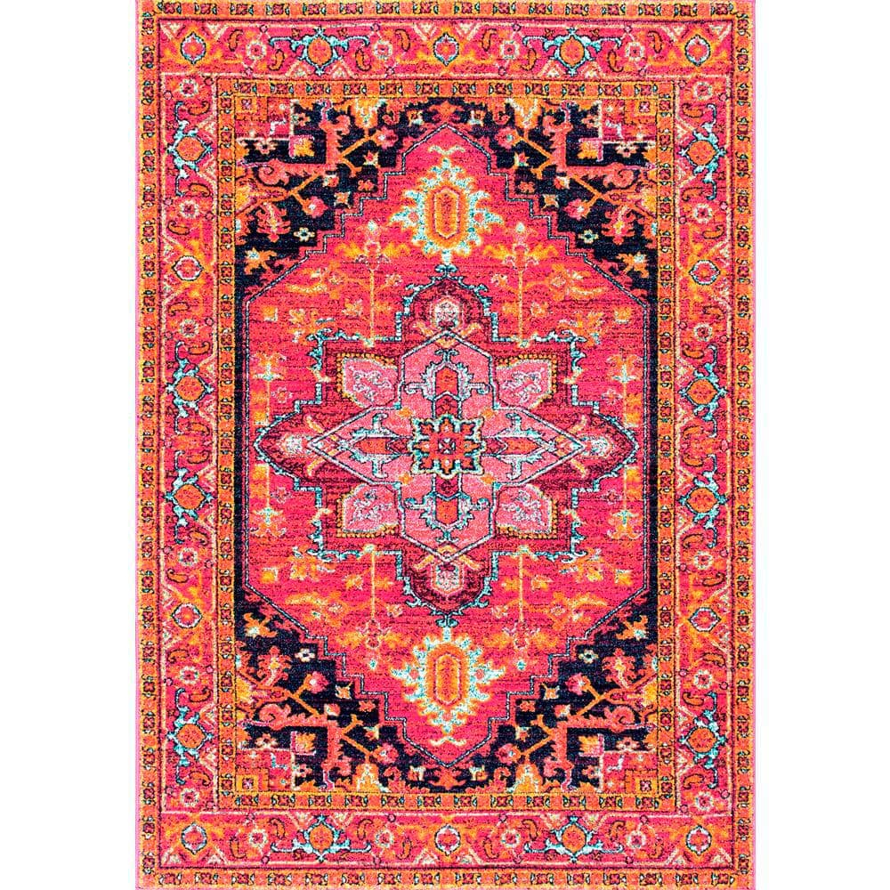 nuLOOM Vonda Fancy Persian Area Rug, 5' x 7' 5", Pink