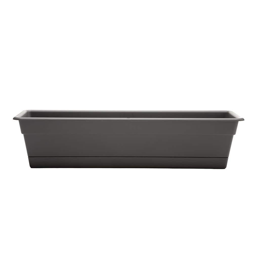 Bloem 24-in Wide Dura Cotta Resin Window Box Planter - Charcoal Gray