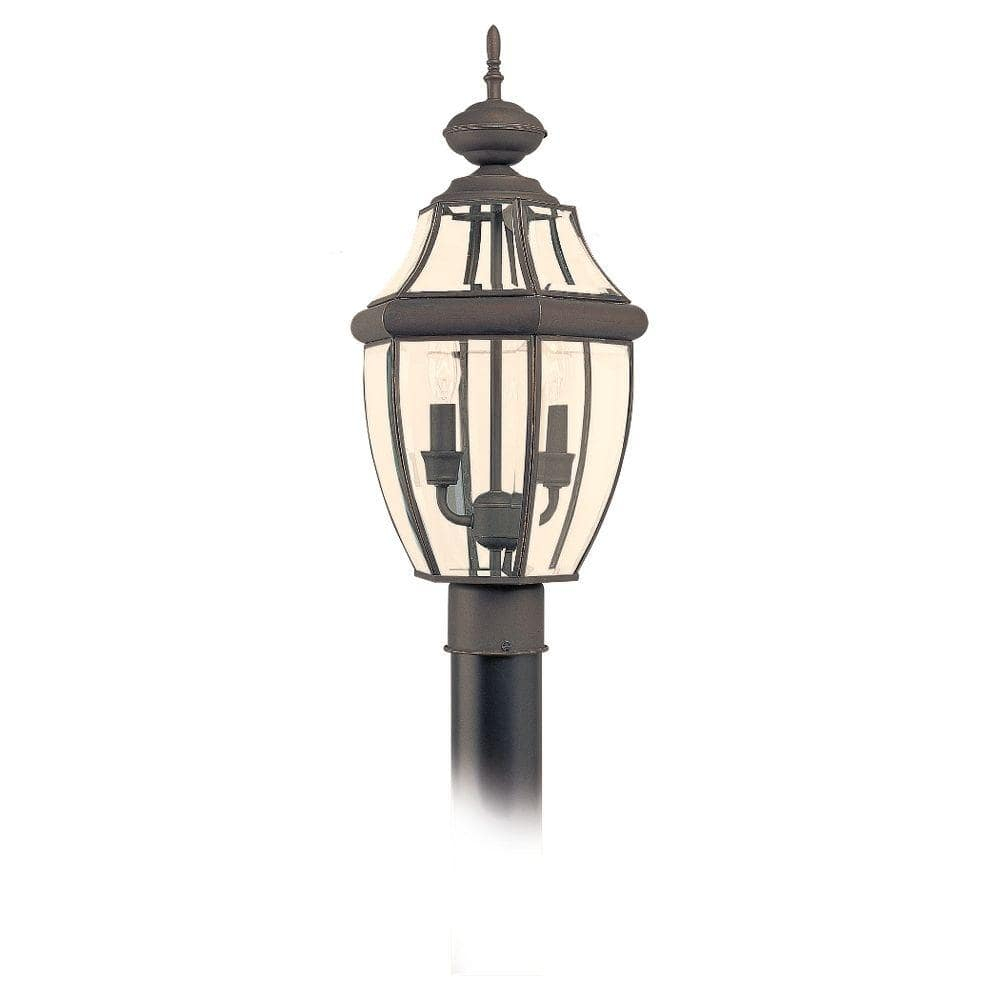 Sea Gull Lighting 8229-71, Lancaster Solid Brass Outdoor Post Lighting, 0.12W, Antique Bronze, 21.5'' Height