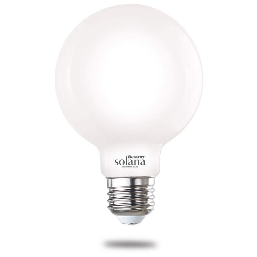 Bulbrite Solana 40 Watt Equivalent G25 Smart WiFi Connected 90CRI Globe LED Light Bulb, Milky Finish