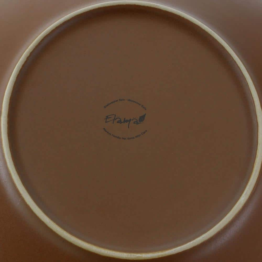 Elama Majestic Wolf 16 Piece Round Stoneware Dinnerware Set in Taupe
