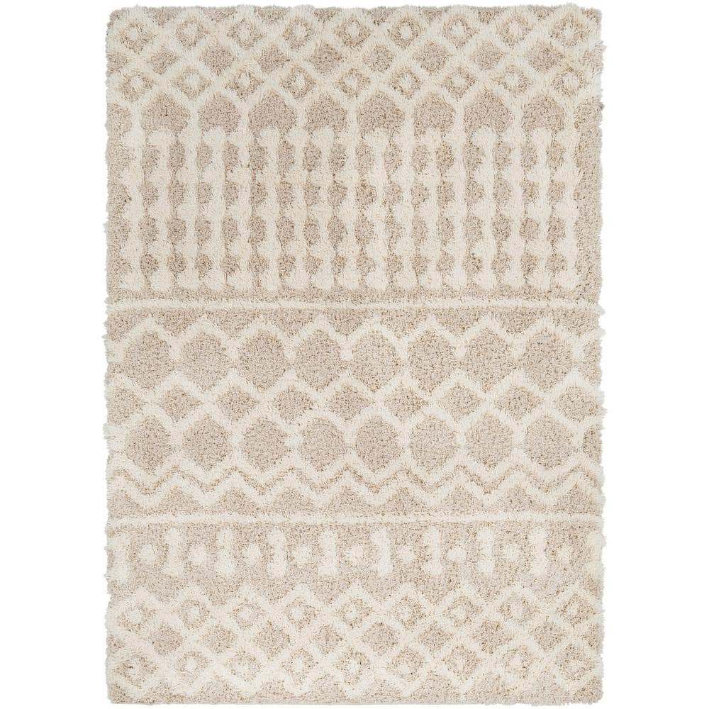 Livabliss Urban Shag Global Moroccan Area Rug,2' x 2'11",Beige