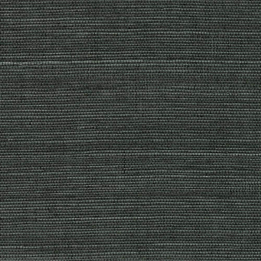 Charcoal Black Non-Pasted Grasscloth Wallpaper Roll